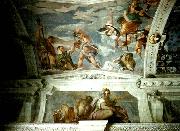 Paolo  Veronese ceiling of the stanza di bacco oil on canvas